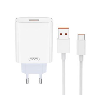 XO L164 Φορτιστής με Θύρα USB-A και Καλώδιο USB-C 120W Λευκός