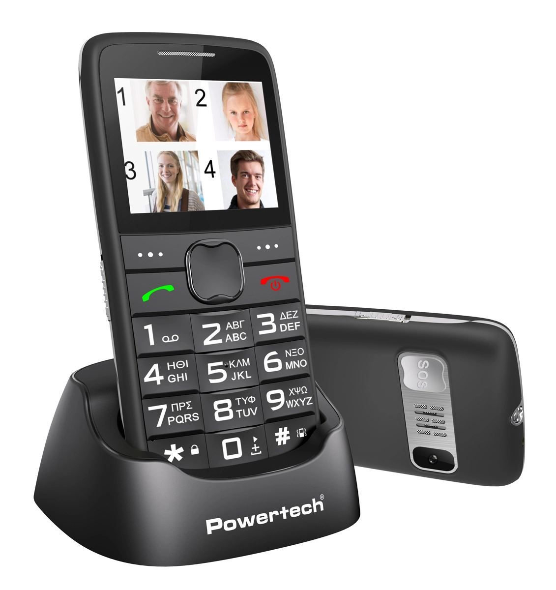 POWERTECH Κινητό Τηλέφωνο Sentry Eco V2 Μαύρο